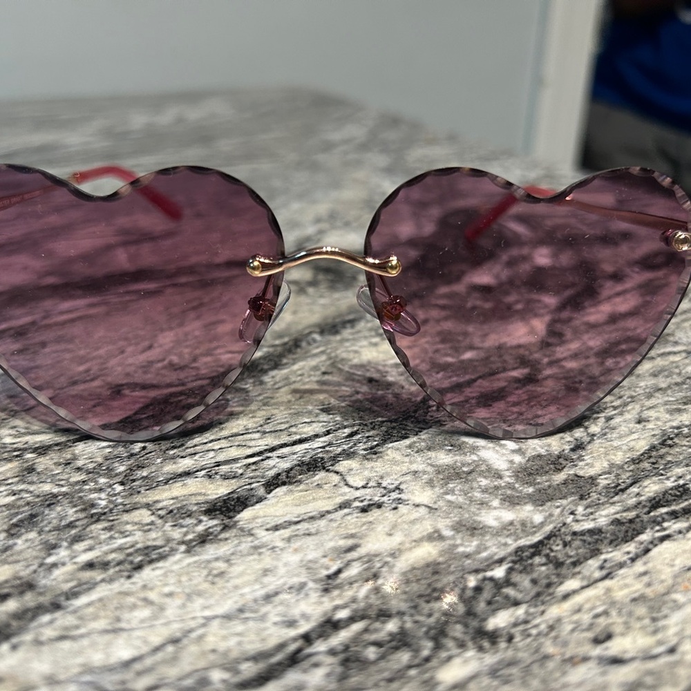 Foster Grant Heart-Shaped Purple Sunglasses
